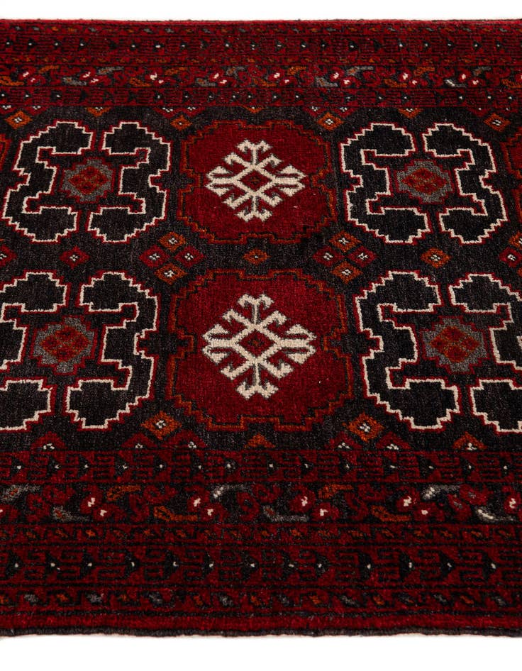 Detail image of  2' 7 x 10' 1  Hand Knotted Afghan Ersari Wool Runner Rug