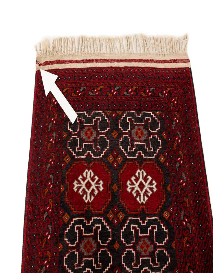 Detail image of  2' 7 x 10' 1  Hand Knotted Afghan Ersari Wool Runner Rug