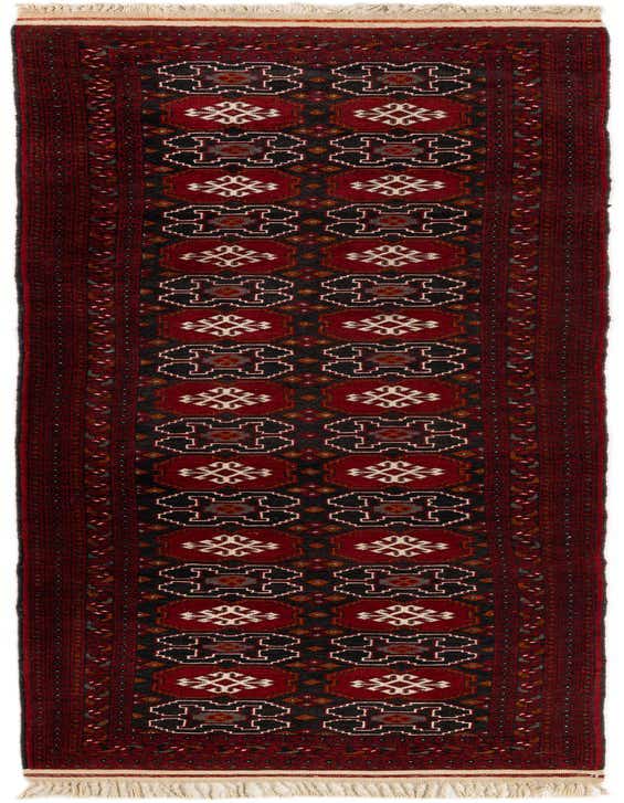 A 10 ft runner rug in traditional Afghan Ersari style, featuring rich reds and dark accents with tribal geometric patterns and fringed ends.