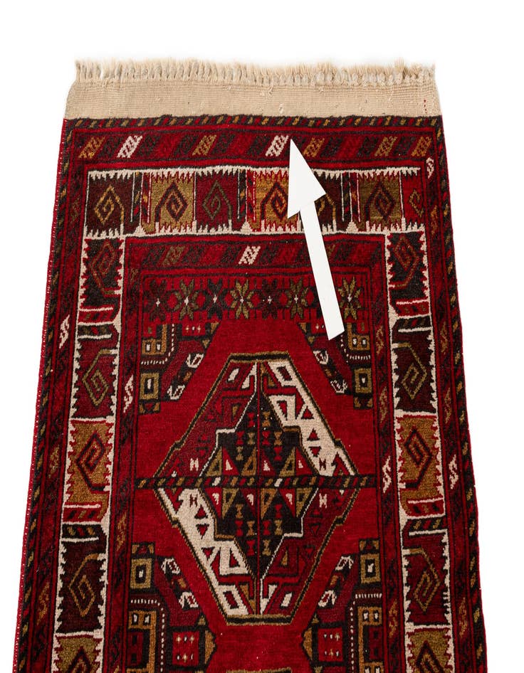 Detail image of  2' 9 x 9' 10  Hand Knotted Afghan Ersari Wool Runner Rug