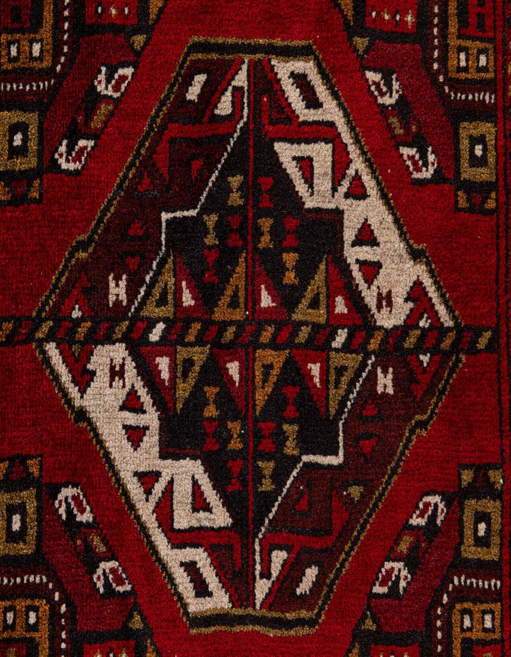 Detail image of  2' 9 x 9' 10  Hand Knotted Afghan Ersari Wool Runner Rug
