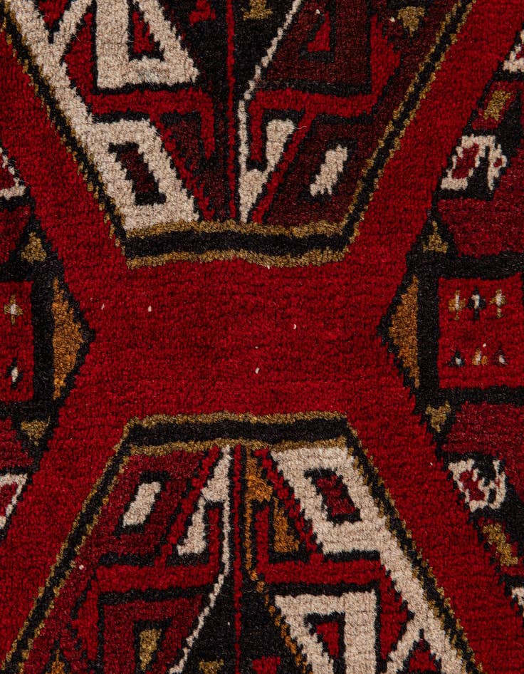 Detail image of  2' 9 x 9' 10  Hand Knotted Afghan Ersari Wool Runner Rug