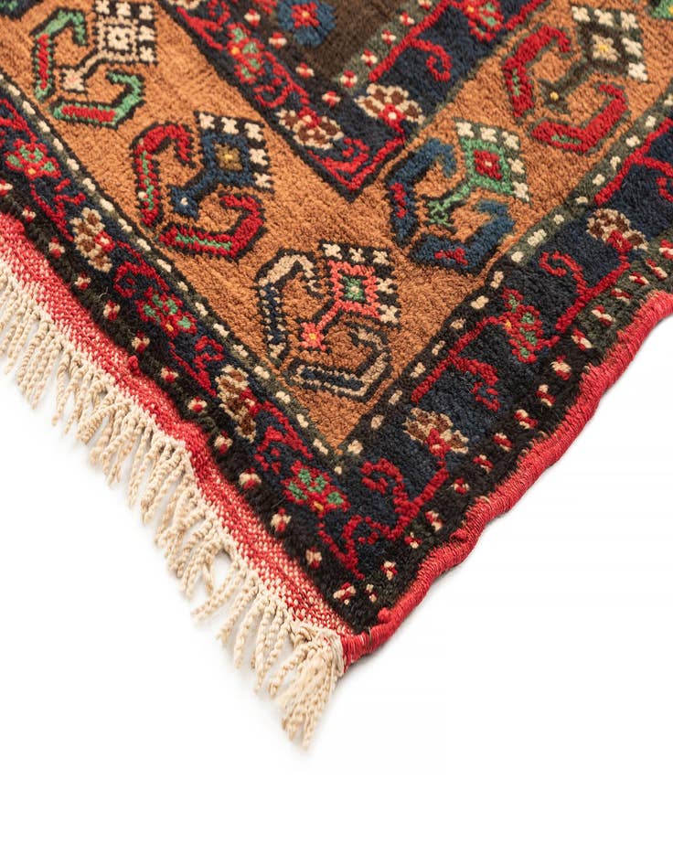 Detail image of  3' 7 x 7' 2  Hand Knotted Anatolian Oriental Wool Runner Rug