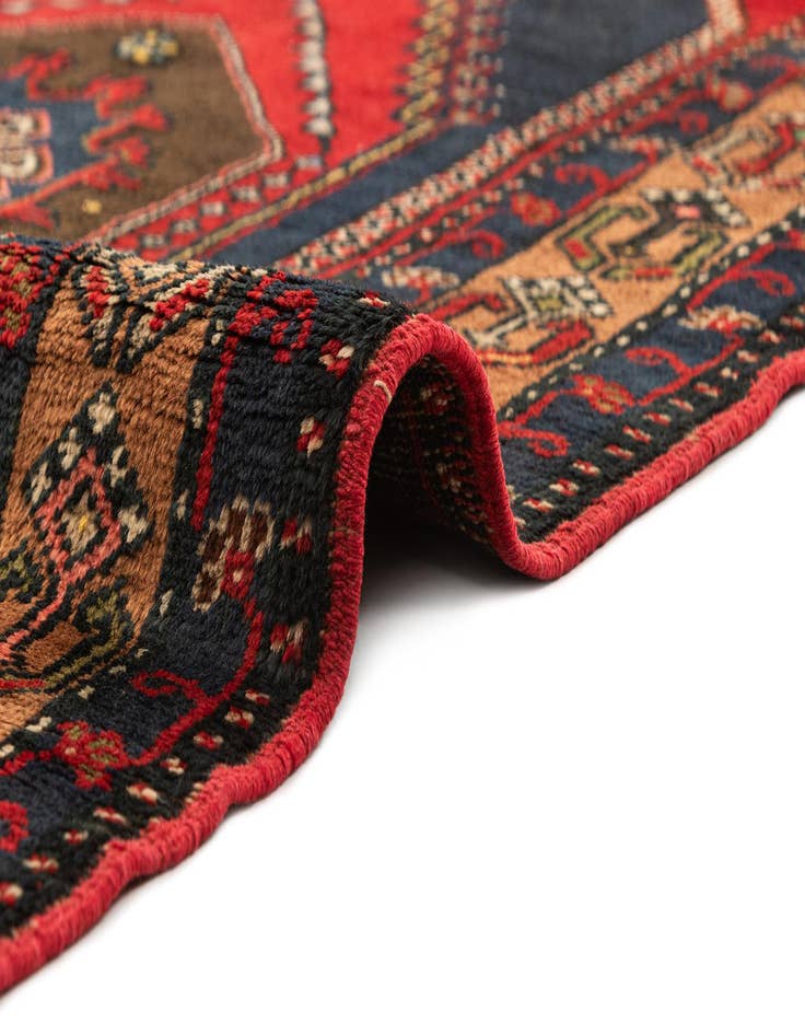 Detail image of  3' 7 x 7' 2  Hand Knotted Anatolian Oriental Wool Runner Rug