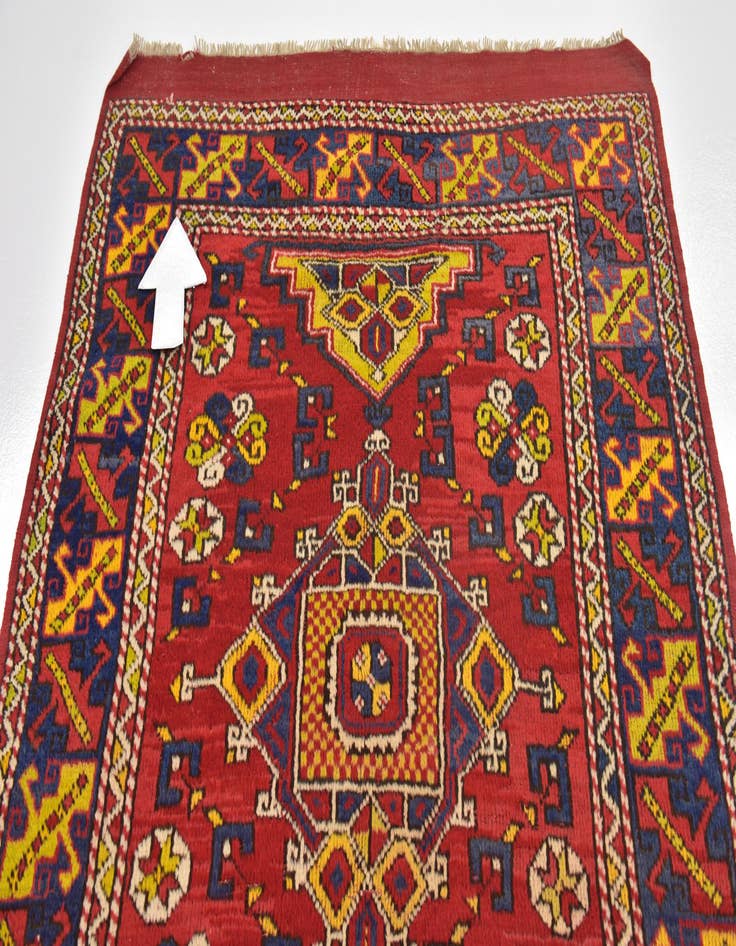 Detail image of  4' 7 x 7'  Hand Knotted Anatolian Oriental Wool Runner Rug