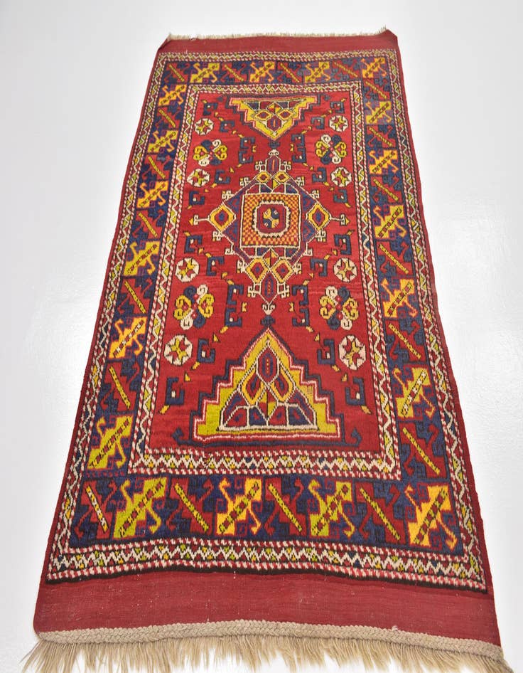 Detail image of  4' 7 x 7'  Hand Knotted Anatolian Oriental Wool Runner Rug