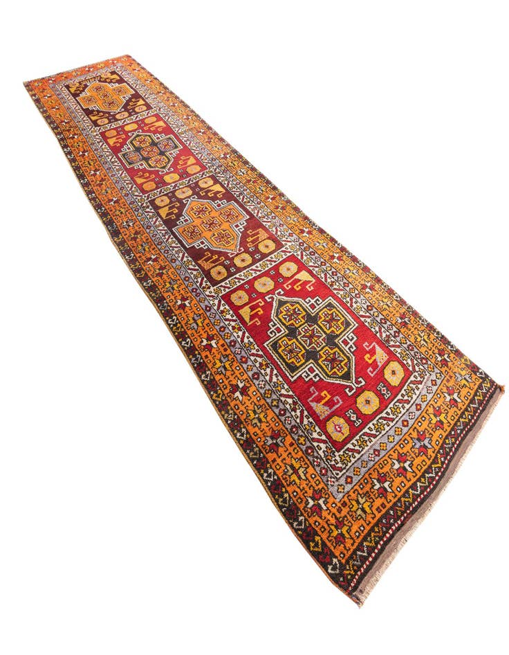 Detail image of  4' 4 x 15' 4  Hand Knotted Anatolian Oriental Wool Runner Rug