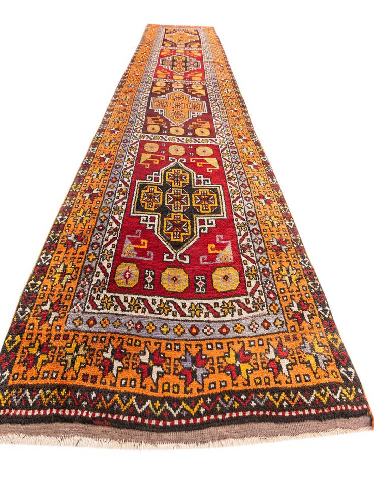 Detail image of  4' 4 x 15' 4  Hand Knotted Anatolian Oriental Wool Runner Rug