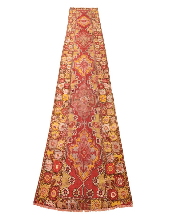 Detail image of  3' 5 x 14' 2  Hand Knotted Anatolian Oriental Wool Runner Rug