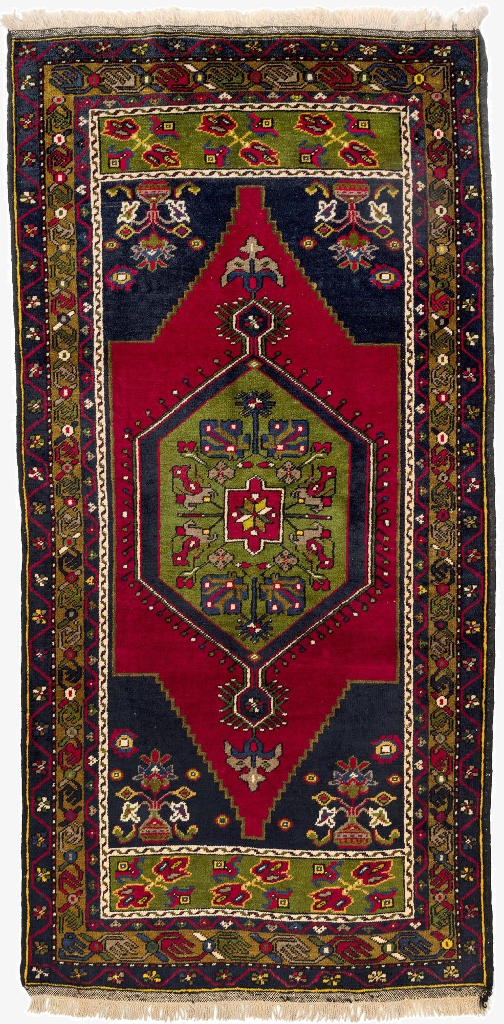  3' 3 x 6' 6  Hand Knotted Anatolian Wool Runner Rug