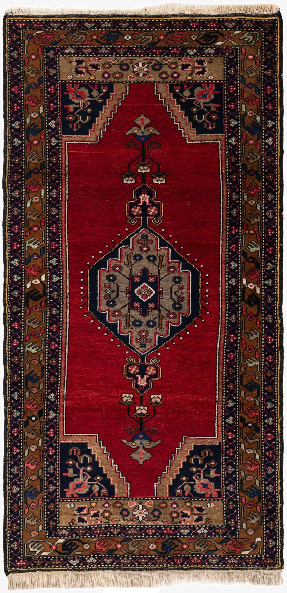 3' 3 x 6' 6  Hand Knotted Anatolian Wool Runner Rug