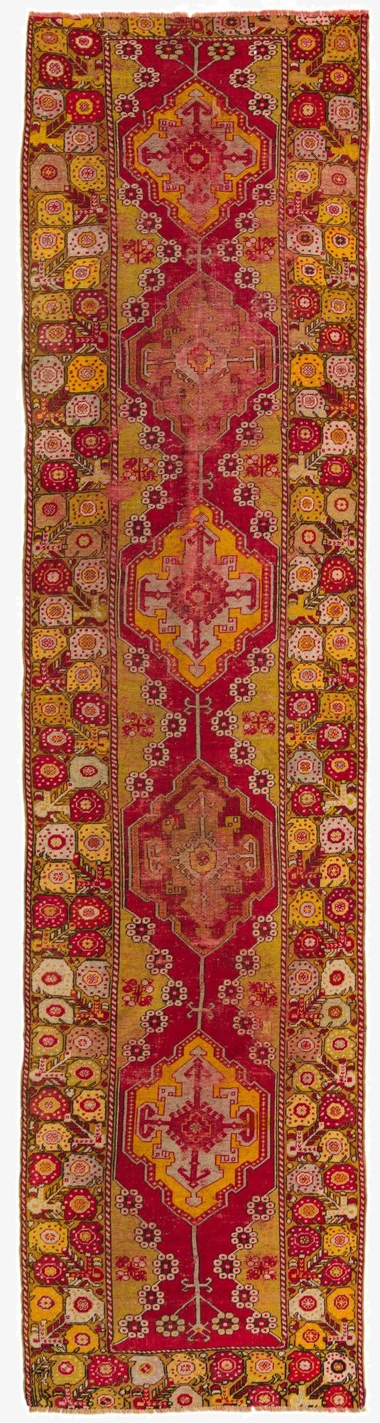  3' 5 x 14' 2  Hand Knotted Anatolian Oriental Wool Runner Rug