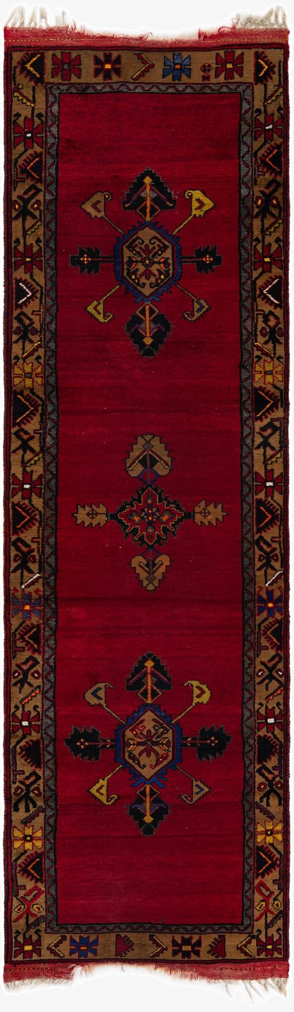  3' 7 x 12'  Hand Knotted Anatolian Oriental Wool Runner Rug