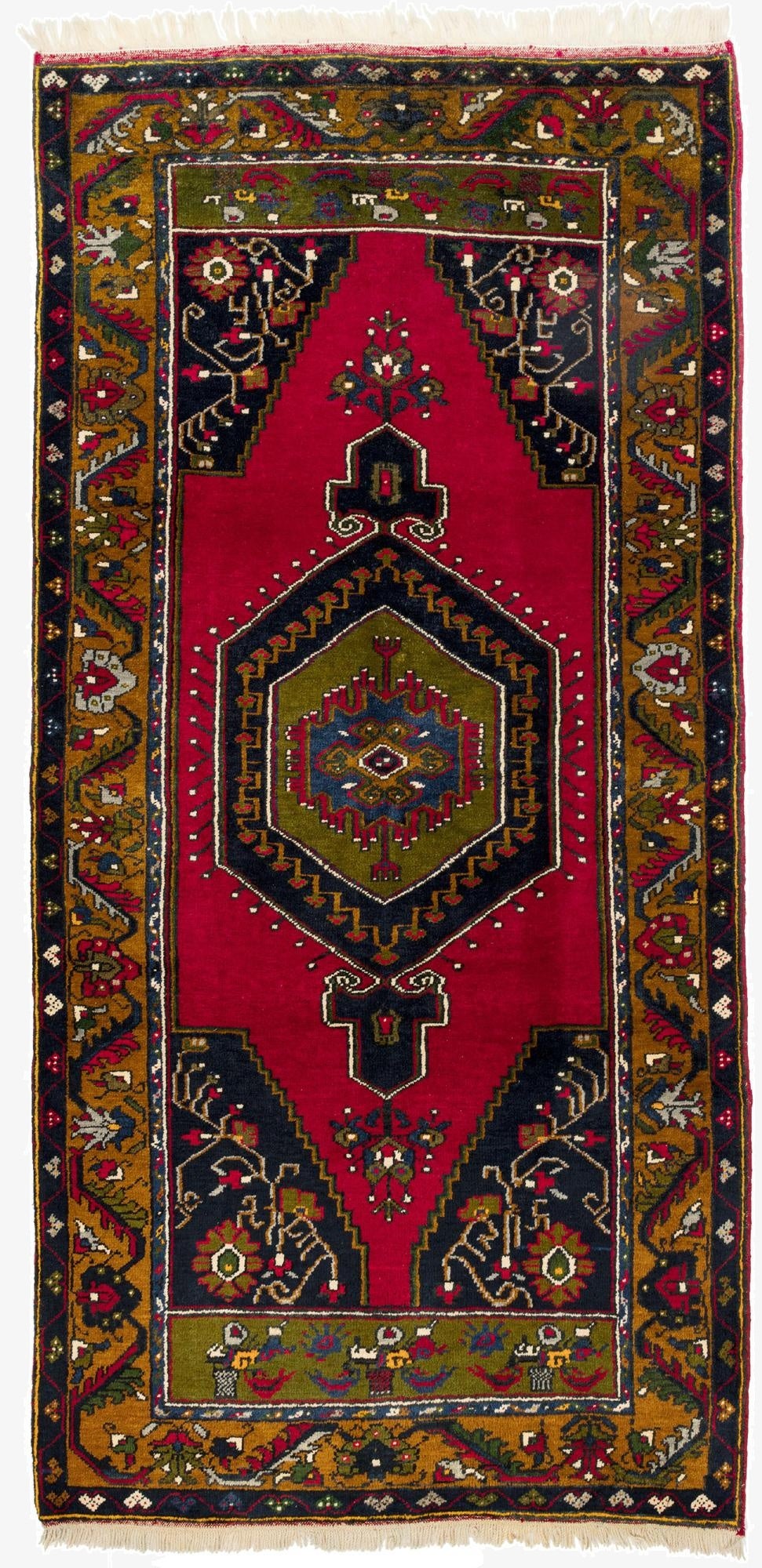  3' 3 x 6' 8  Hand Knotted Anatolian Wool Runner Rug