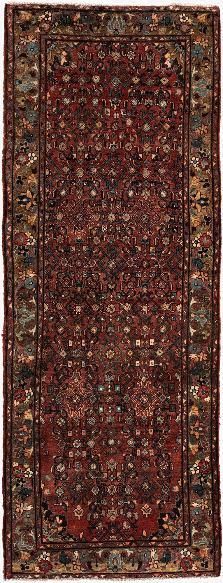  3' 8 x 10' Ardabil Wool Runner Rug
