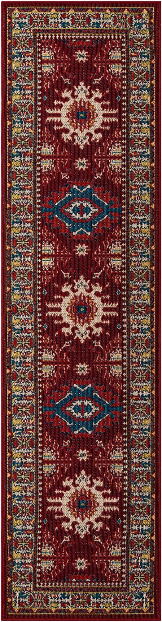  2' 7 x 10'  Washable Baja Indoor / Outdoor Runner Rug