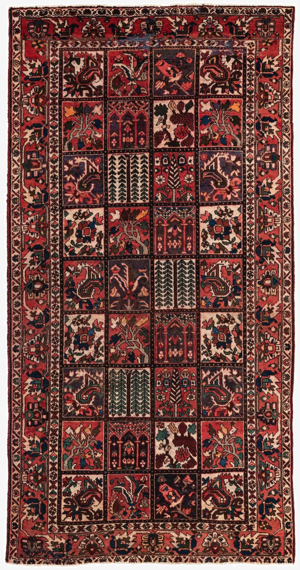  5' 3 x 10' 3  Hand Knotted Bakhtiar Persian Wool Runner Rug