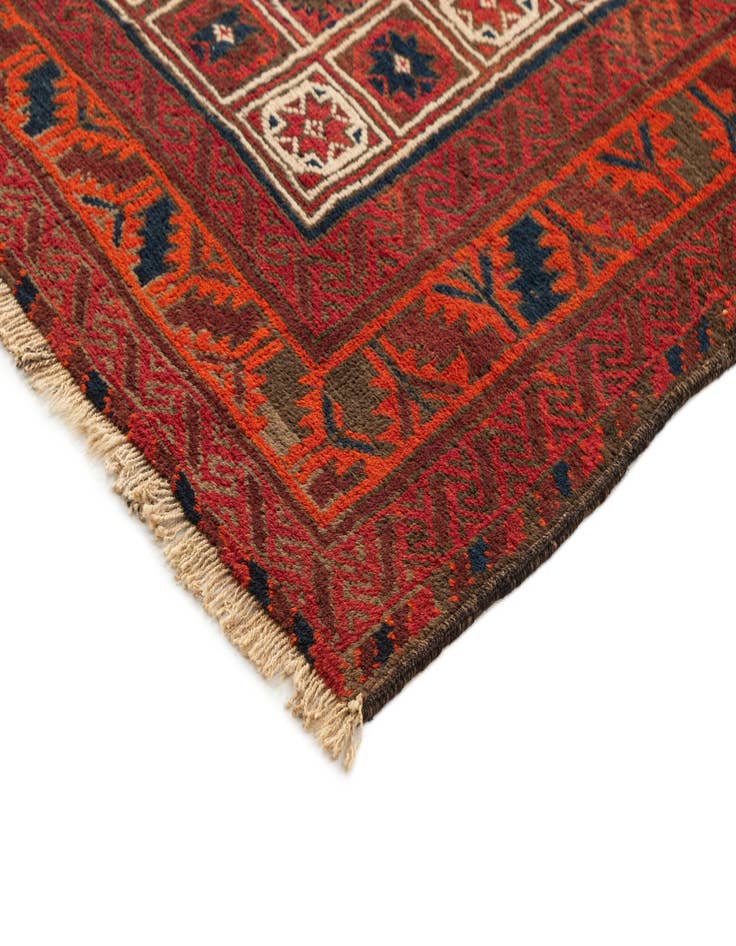 Detail image of  4' 3 x 8' 4  Hand Knotted Balouch Oriental Wool Runner Rug