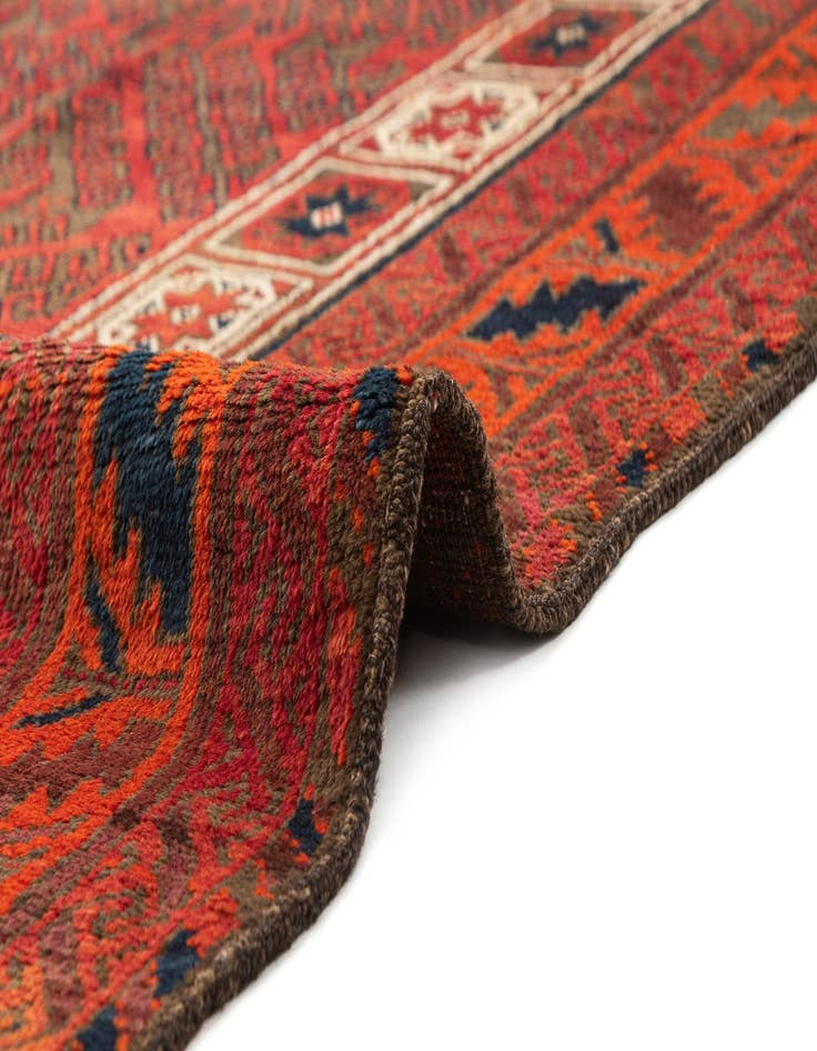 Detail image of  4' 3 x 8' 4  Hand Knotted Balouch Oriental Wool Runner Rug