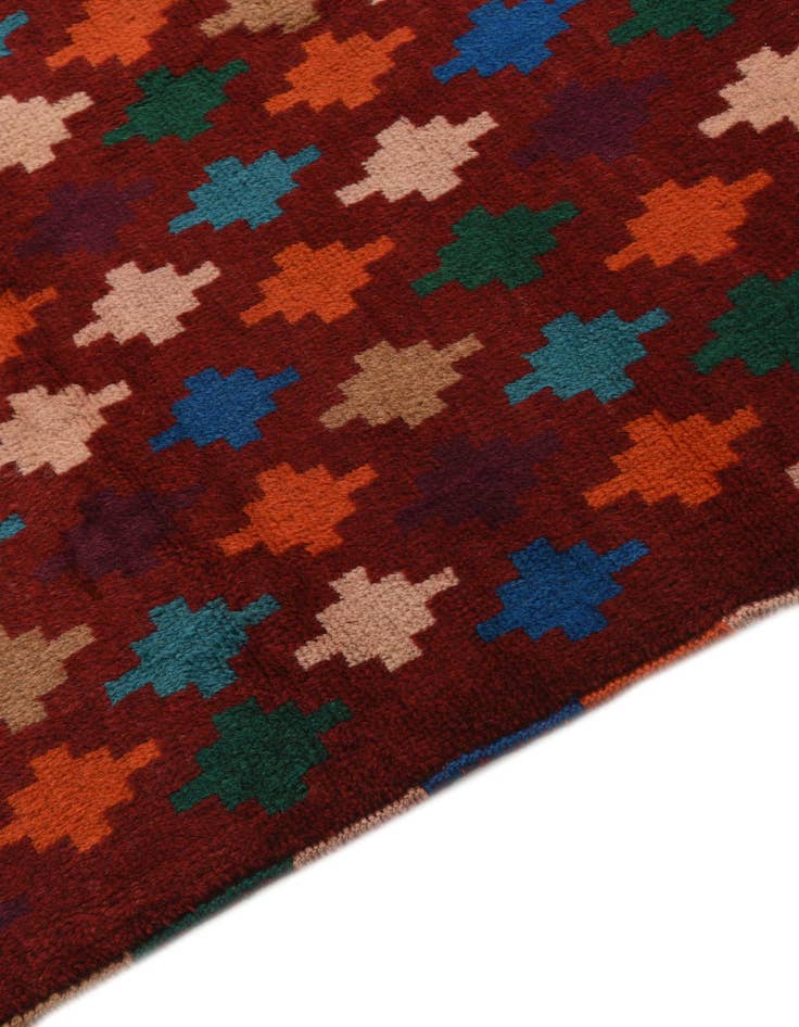 Detail image of  3' x 9' 10  Hand Knotted Balouch Wool Runner Rug