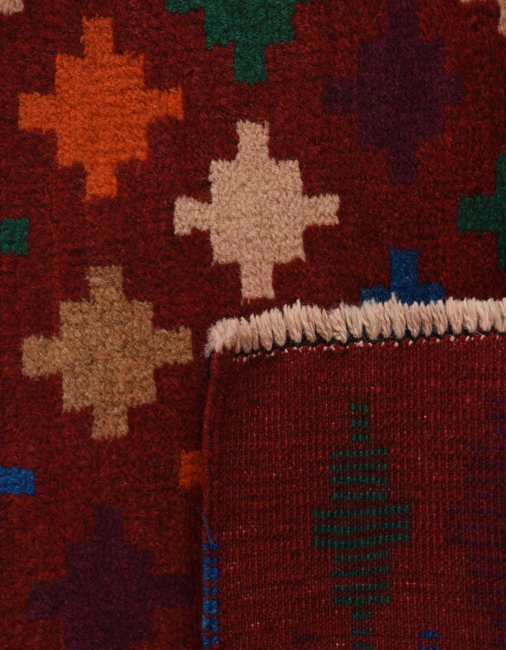 Detail image of  3' x 9' 10  Hand Knotted Balouch Wool Runner Rug