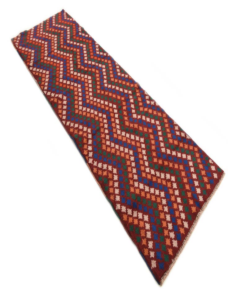 Detail image of  3' 1 x 9' 4  Hand Knotted Balouch Wool Runner Rug