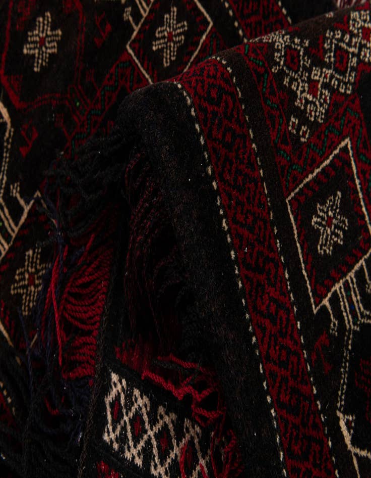 Detail image of  1' 6 x 4'  Hand Knotted Balouch Persian Wool Runner Rug