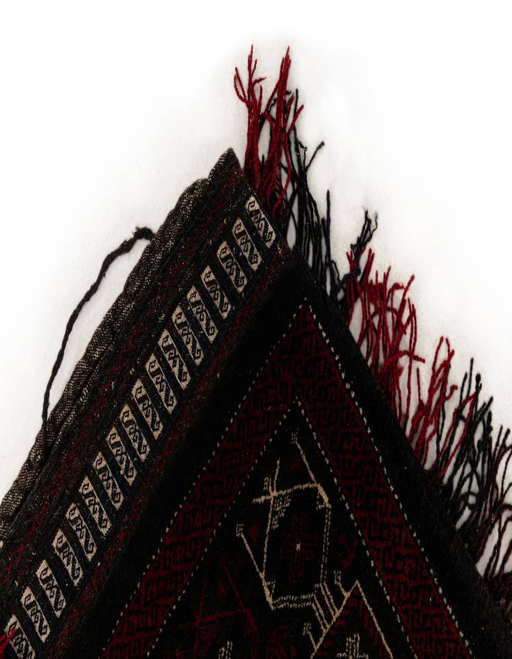 Detail image of  1' 6 x 4'  Hand Knotted Balouch Persian Wool Runner Rug