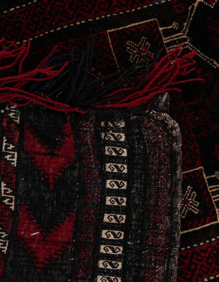 Detail image of  1' 6 x 4'  Hand Knotted Balouch Persian Wool Runner Rug