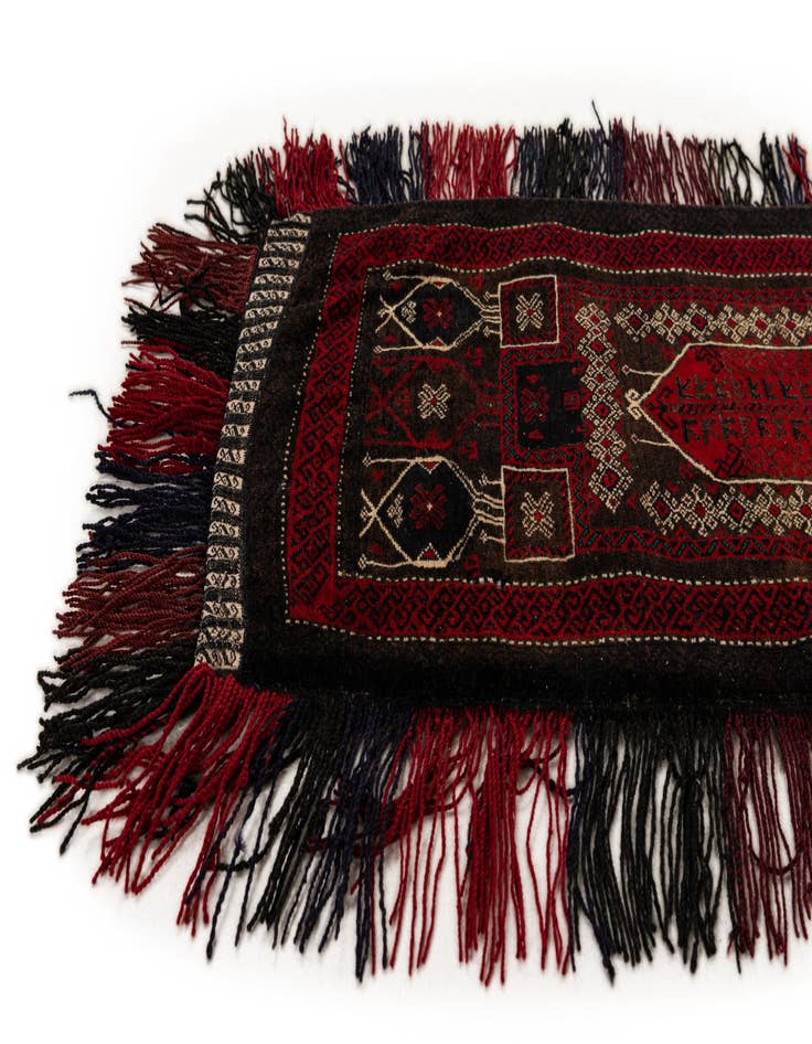 Detail image of  1' 6 x 4'  Hand Knotted Balouch Persian Wool Runner Rug