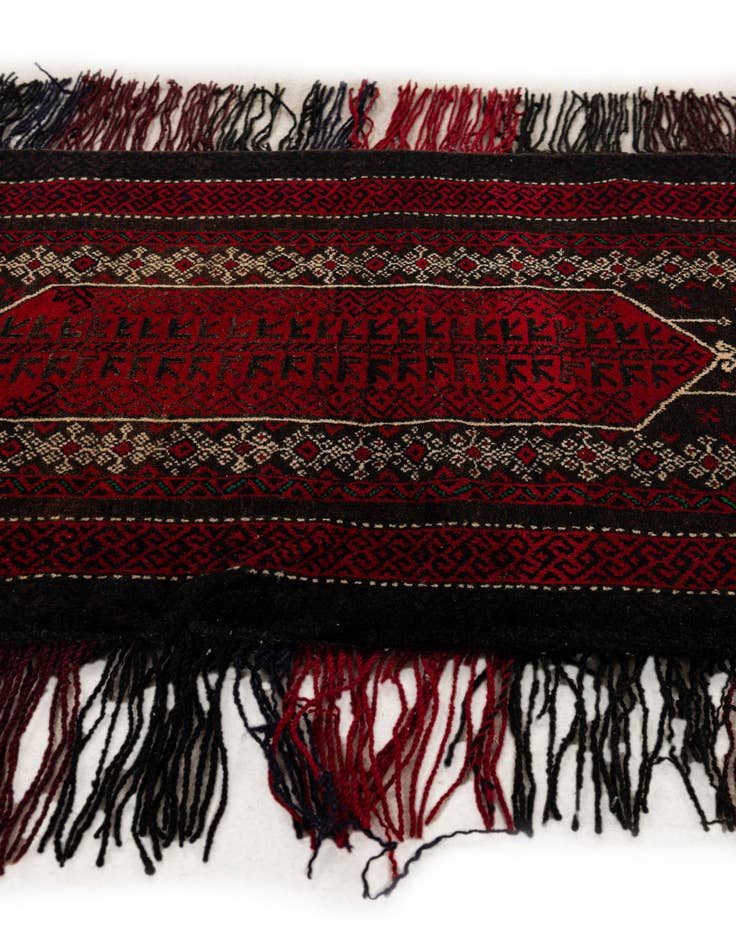 Detail image of  1' 6 x 4'  Hand Knotted Balouch Persian Wool Runner Rug