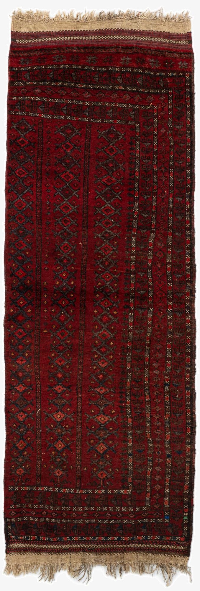  2' 8 x 7' 5  Hand Knotted Balouch Oriental Wool Runner Rug