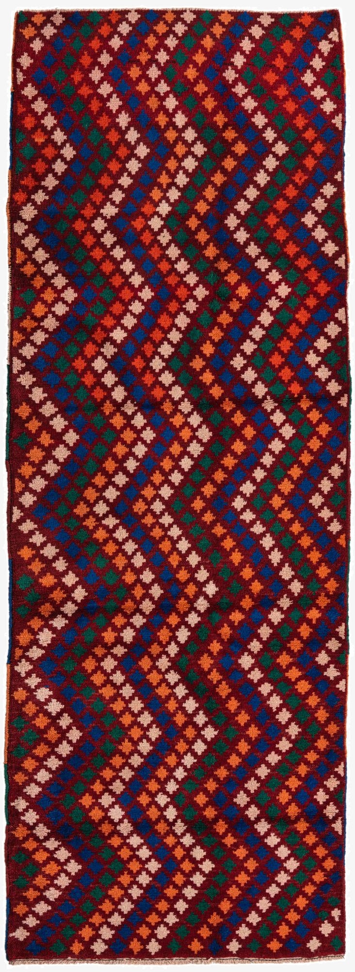  3' 1 x 9' 4  Hand Knotted Balouch Wool Runner Rug