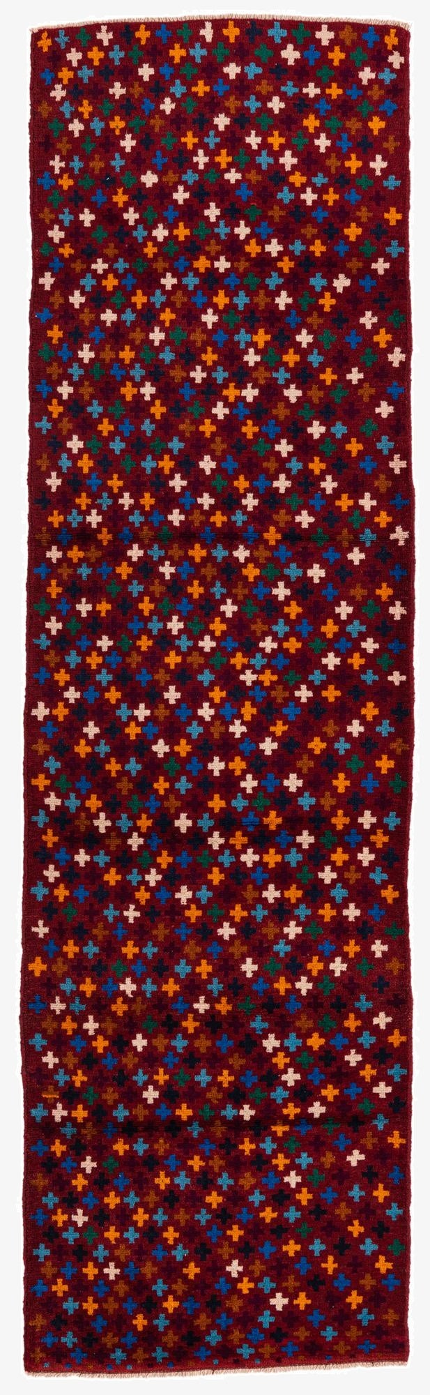  2' 10 x 9' 9  Hand Knotted Balouch Wool Runner Rug