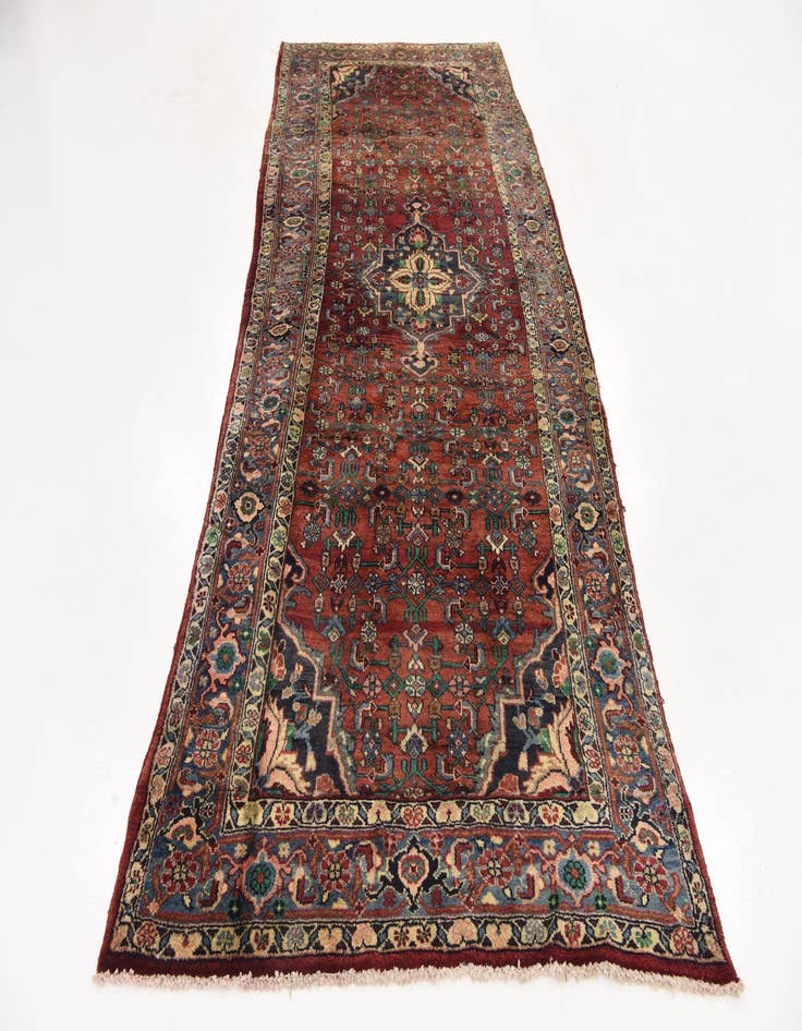 Detail image of  4' 4 x 11'  Hand Knotted Bidjar Persian Wool Runner Rug