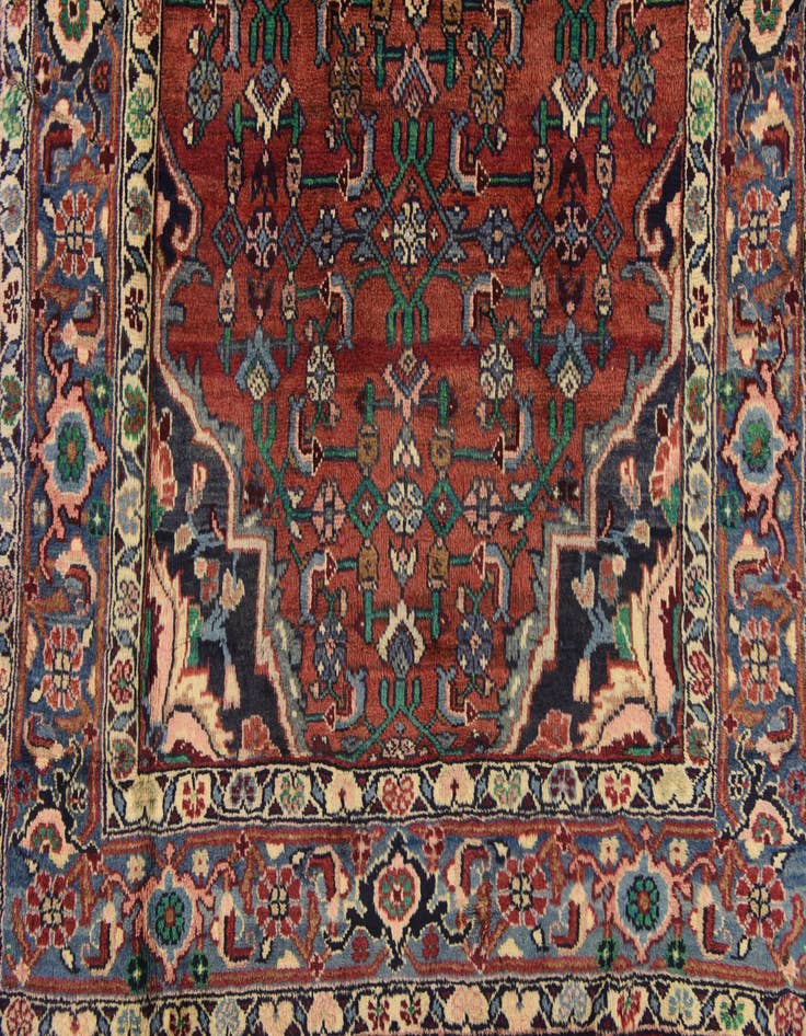 Detail image of  4' 4 x 11'  Hand Knotted Bidjar Persian Wool Runner Rug