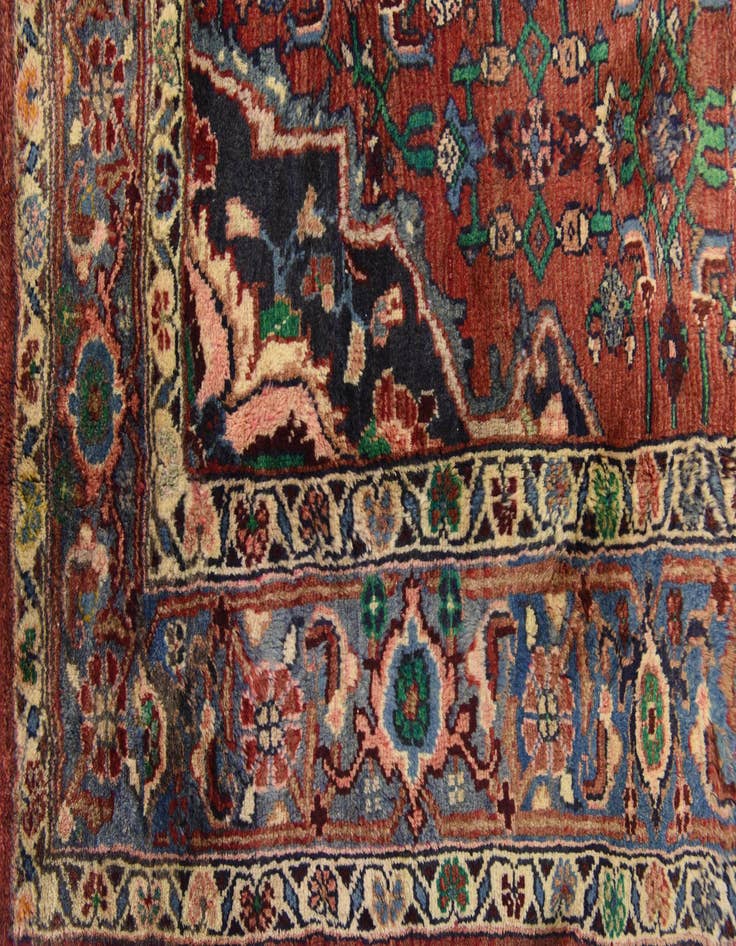 Detail image of  4' 4 x 11'  Hand Knotted Bidjar Persian Wool Runner Rug