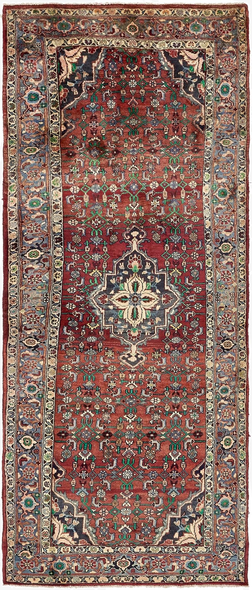  4' 4 x 11'  Hand Knotted Bidjar Persian Wool Runner Rug