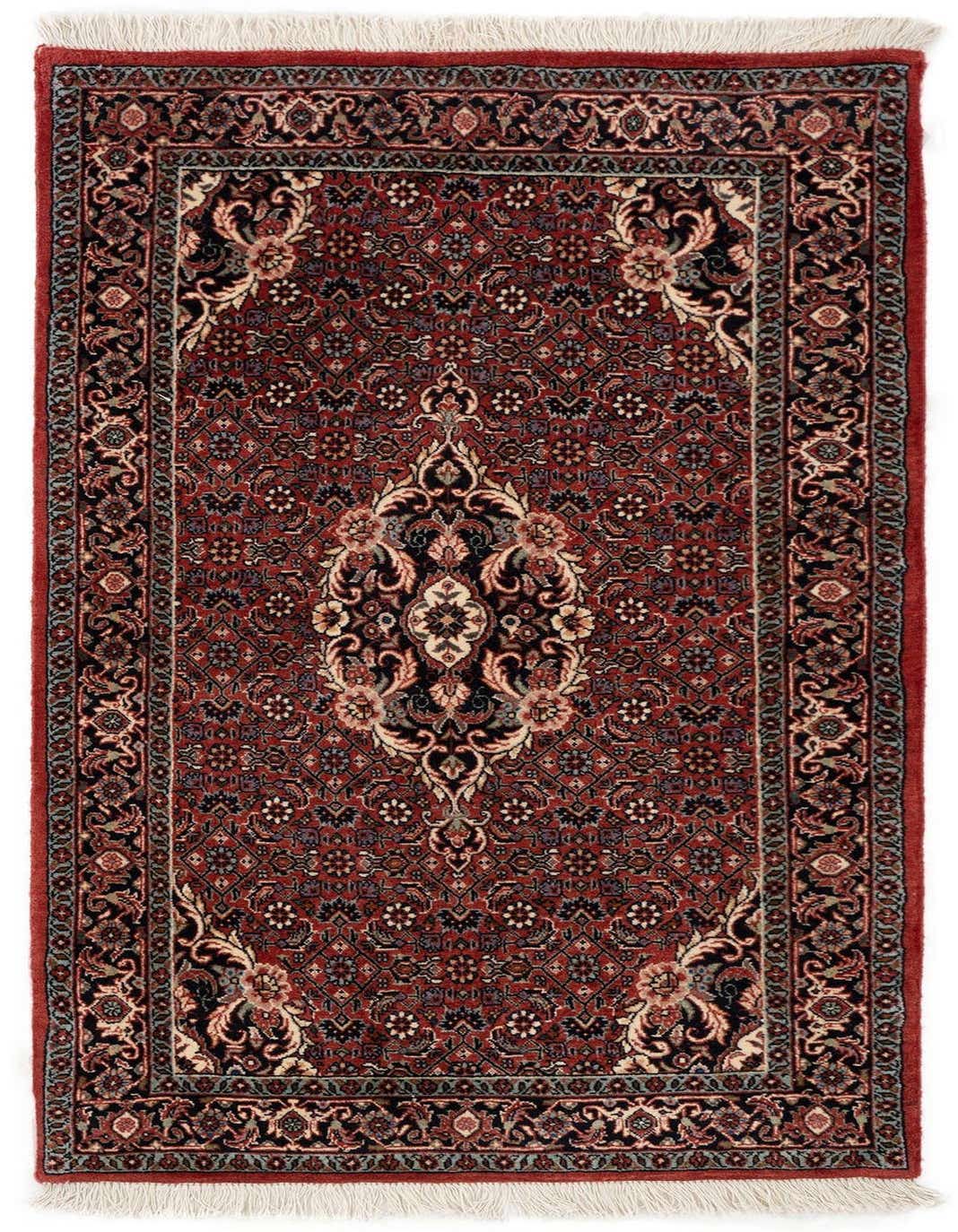 Primary image  2' 5 x 4' 7 Bidjar With Silk Runner Rug
