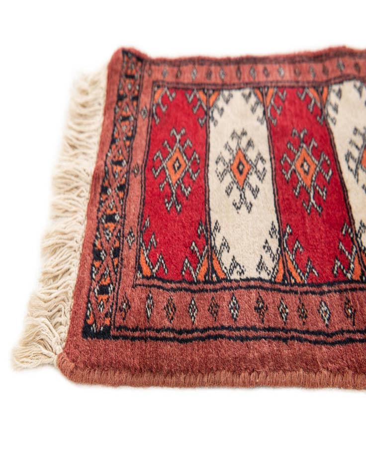 Detail image of  1' x 4' 10  Hand Knotted Bokhara Oriental Wool Runner Rug