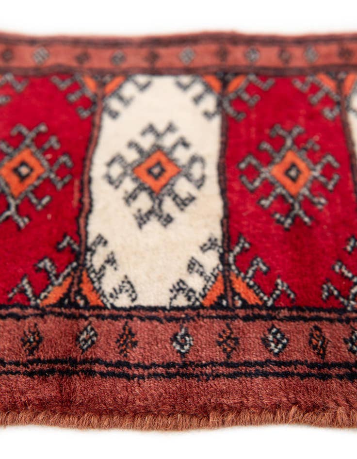 Detail image of  1' x 4' 10  Hand Knotted Bokhara Oriental Wool Runner Rug