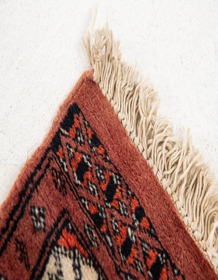 Detail image of  1' x 4' 10  Hand Knotted Bokhara Oriental Wool Runner Rug
