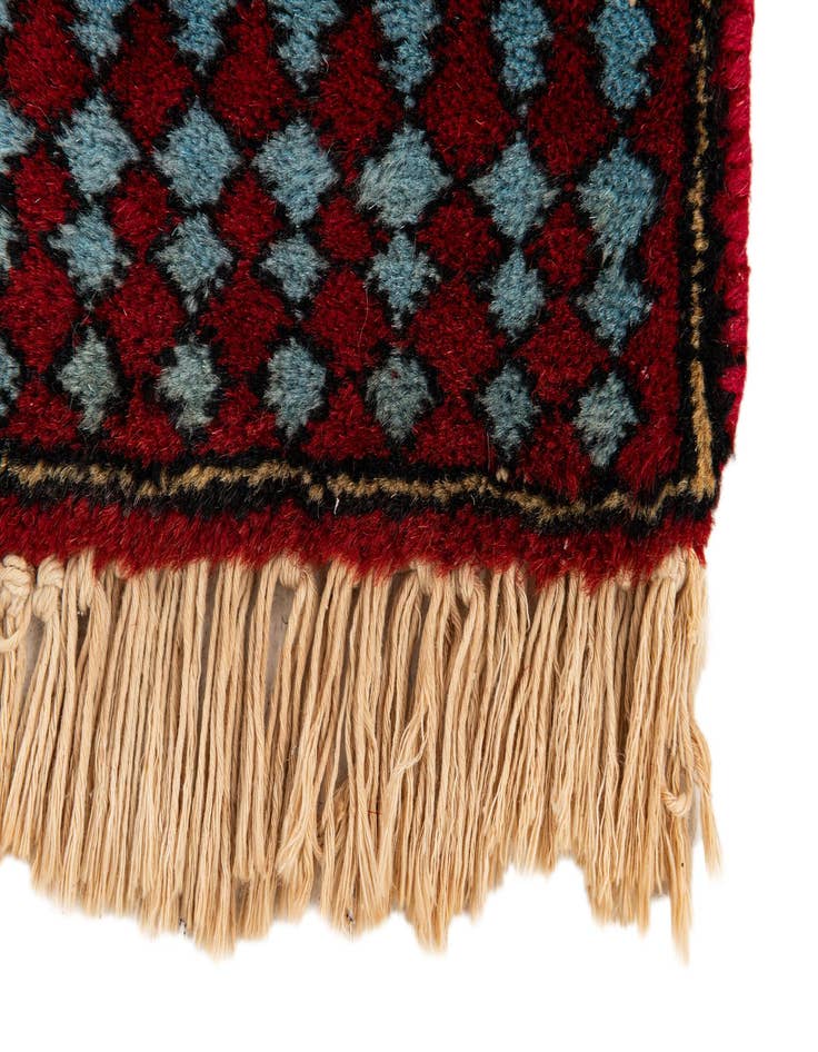 Detail image of  1' x 4' 5  Hand Knotted Bokhara Oriental Wool Runner Rug