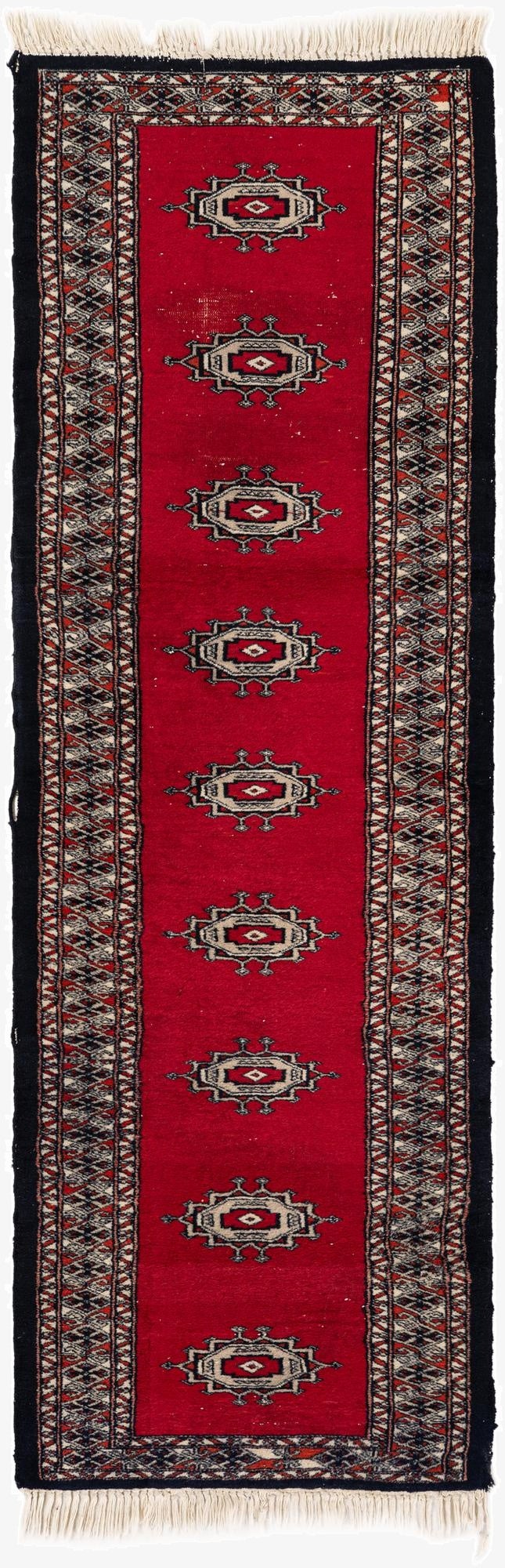  2' 1 x 6' 2  Hand Knotted Bokhara Oriental Wool Runner Rug