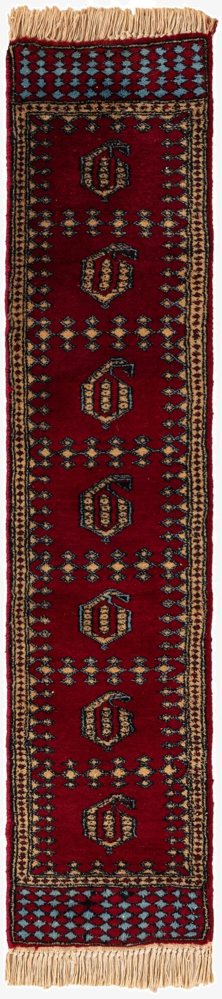  1' x 4' 5  Hand Knotted Bokhara Oriental Wool Runner Rug
