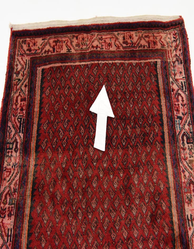 Detail image of  3' 8 x 10' 9  Hand Knotted Botemir Persian Wool Runner Rug