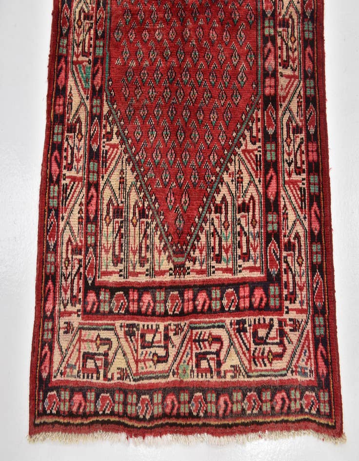 Detail image of  3' 7 x 10'  Hand Knotted Botemir Persian Wool Runner Rug