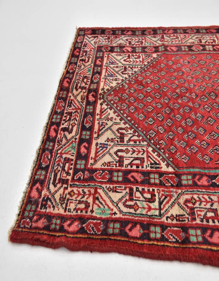 Detail image of  3' 7 x 10'  Hand Knotted Botemir Persian Wool Runner Rug