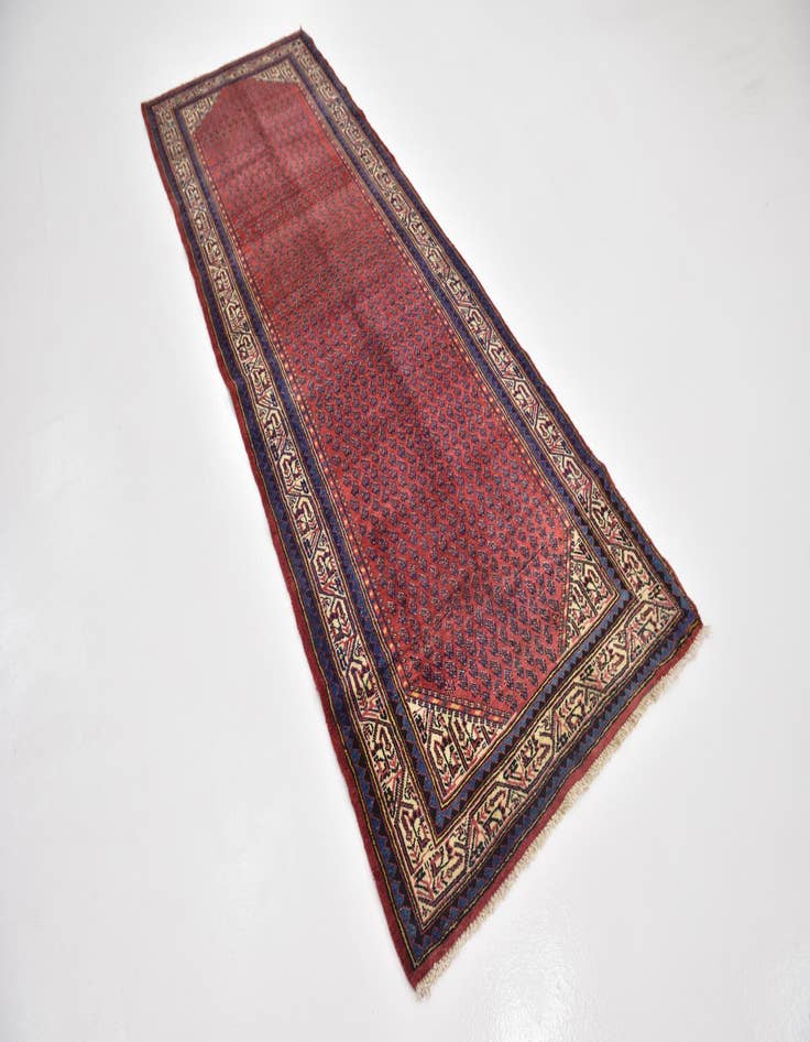 Detail image of 3' 6 x 10' Hand Knotted Botemir Persian Wool Runner Rug