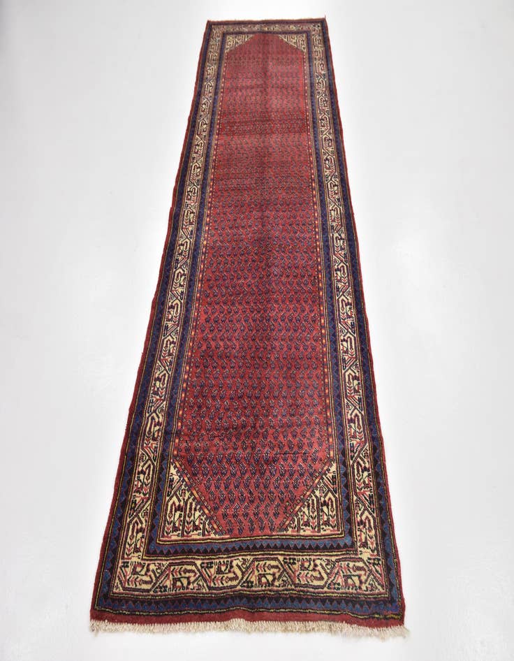 Detail image of 3' 6 x 10' Hand Knotted Botemir Persian Wool Runner Rug